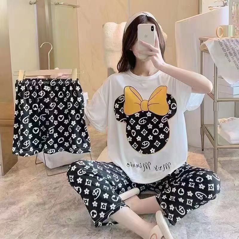 Summer Cotton Pajama Suit – Soft & Breathable Sleepwear for Women-40011